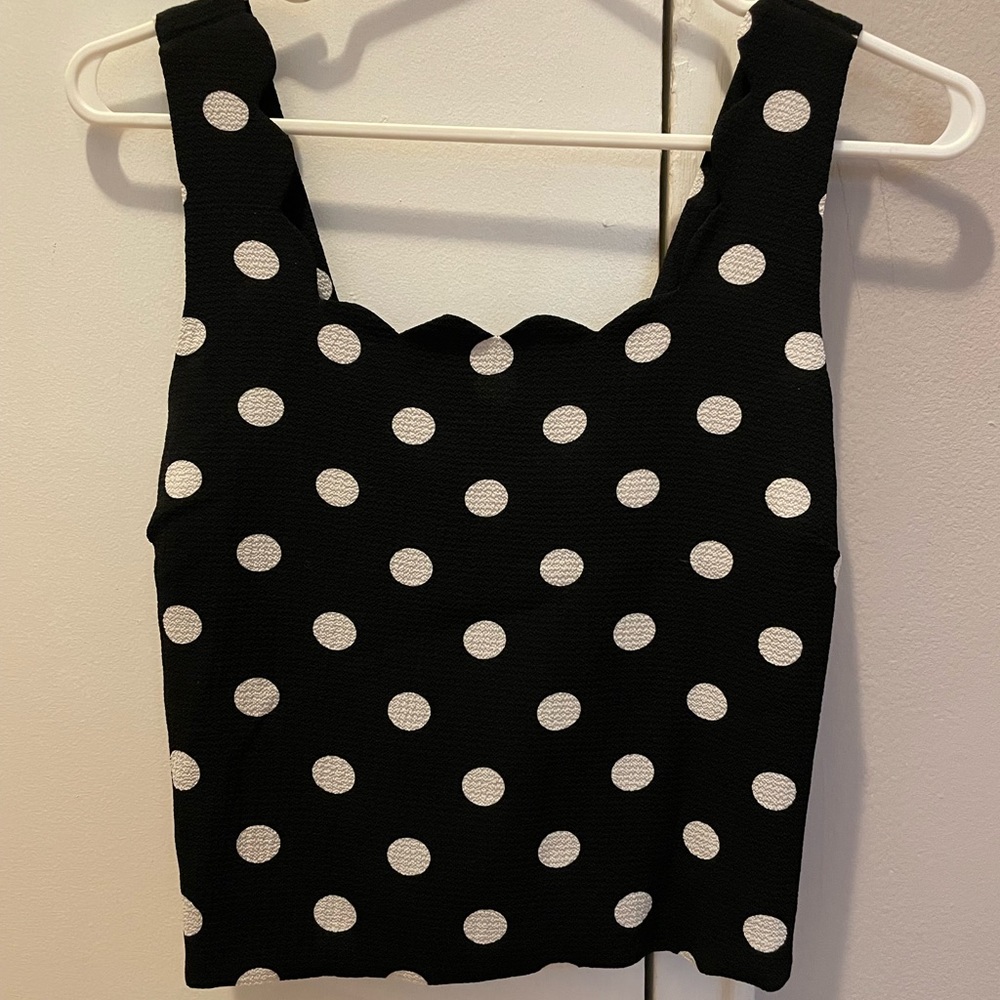 Polka dot sleeveless top, size small